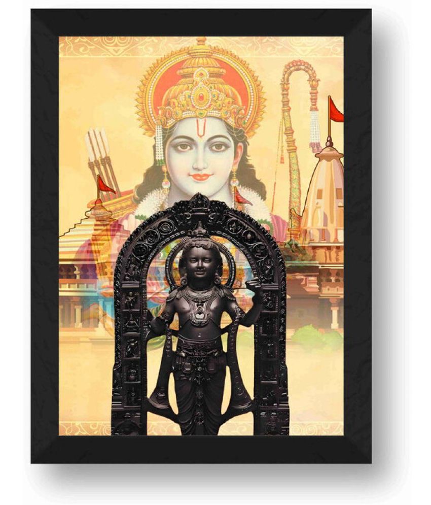     			Saf - Shree Ram Lalla Murti Religious wall hanging Painting with Frame (1U)