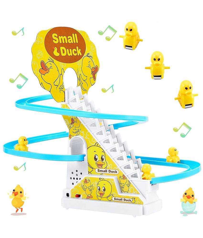     			Rainbow Riders Duckling Escalator Toy Set, Playful Roller Coaster with Lights & Music for Toddlers (3+ Years), Battery Operated Multicolor Duck Slide (Pack of 1)