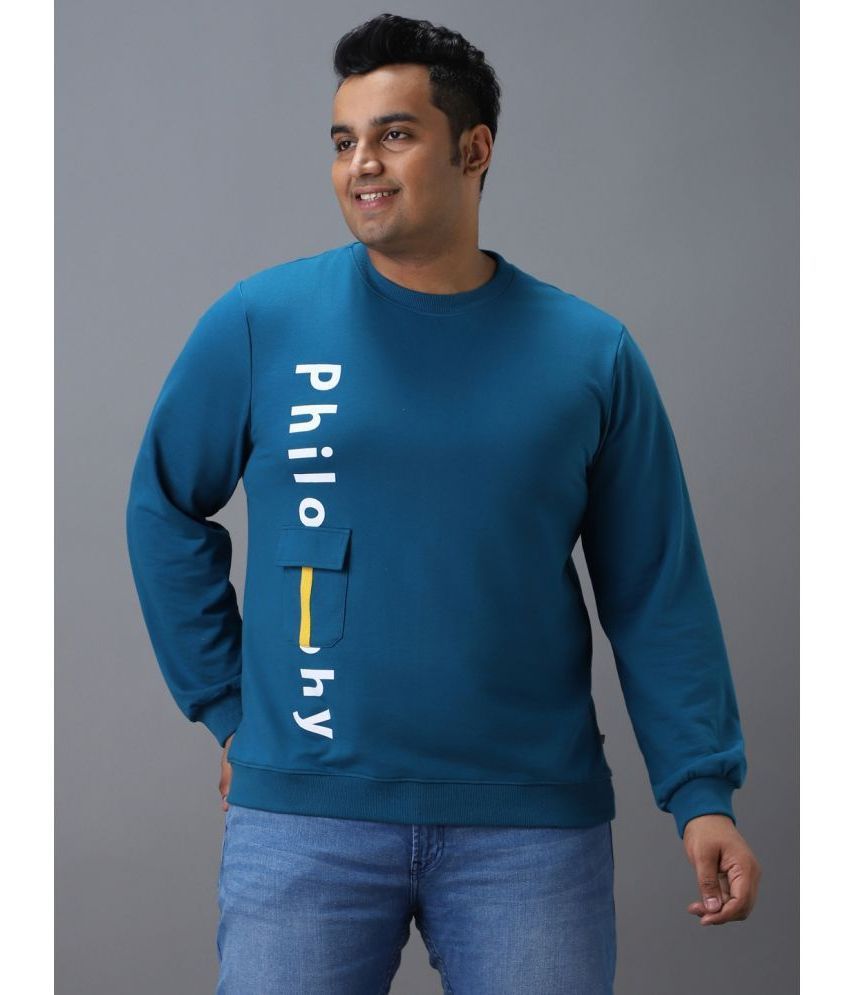     			Urbano Plus Cotton Blend Round Neck Men's Sweatshirt - Blue ( Pack of 1 )