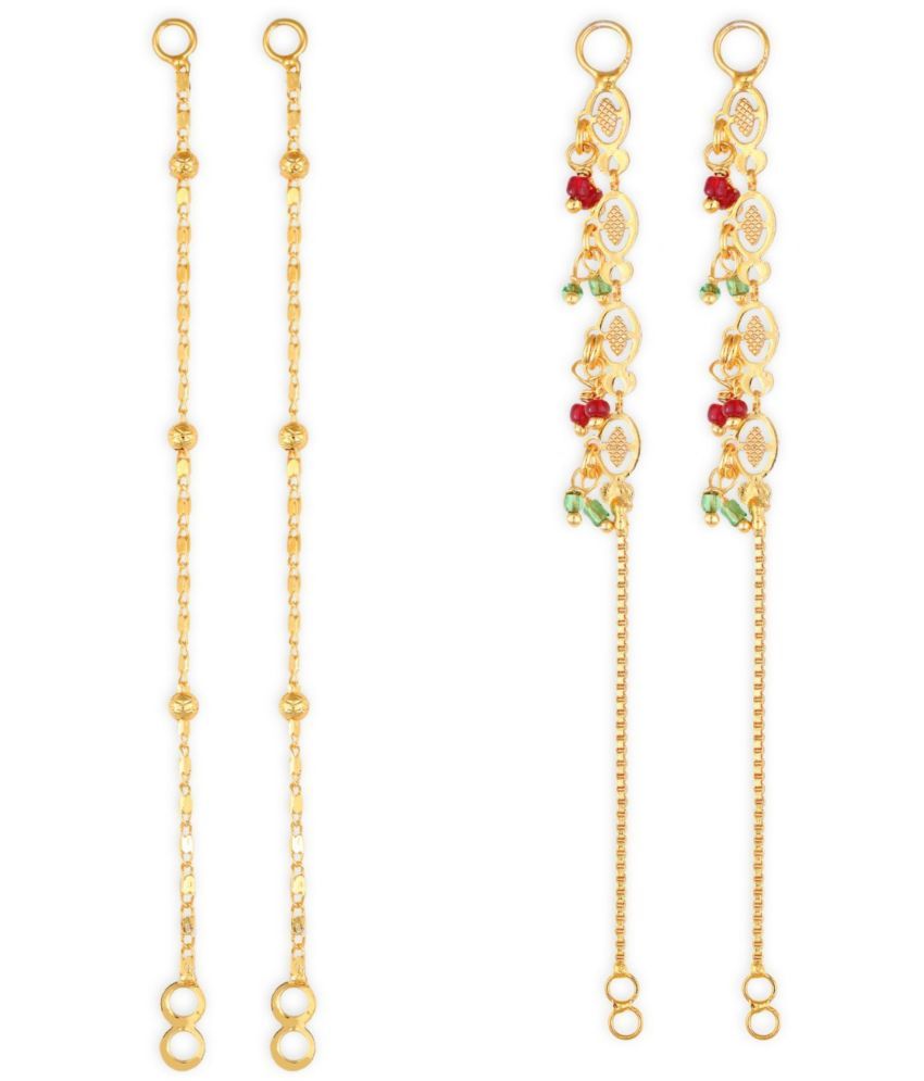     			VIVASTRI Gold Ear Chain Earrings ( Pack of 2 )