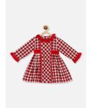 Nauti Nati Pack of 1 Baby Girls Cotton Frock ( Red & White )