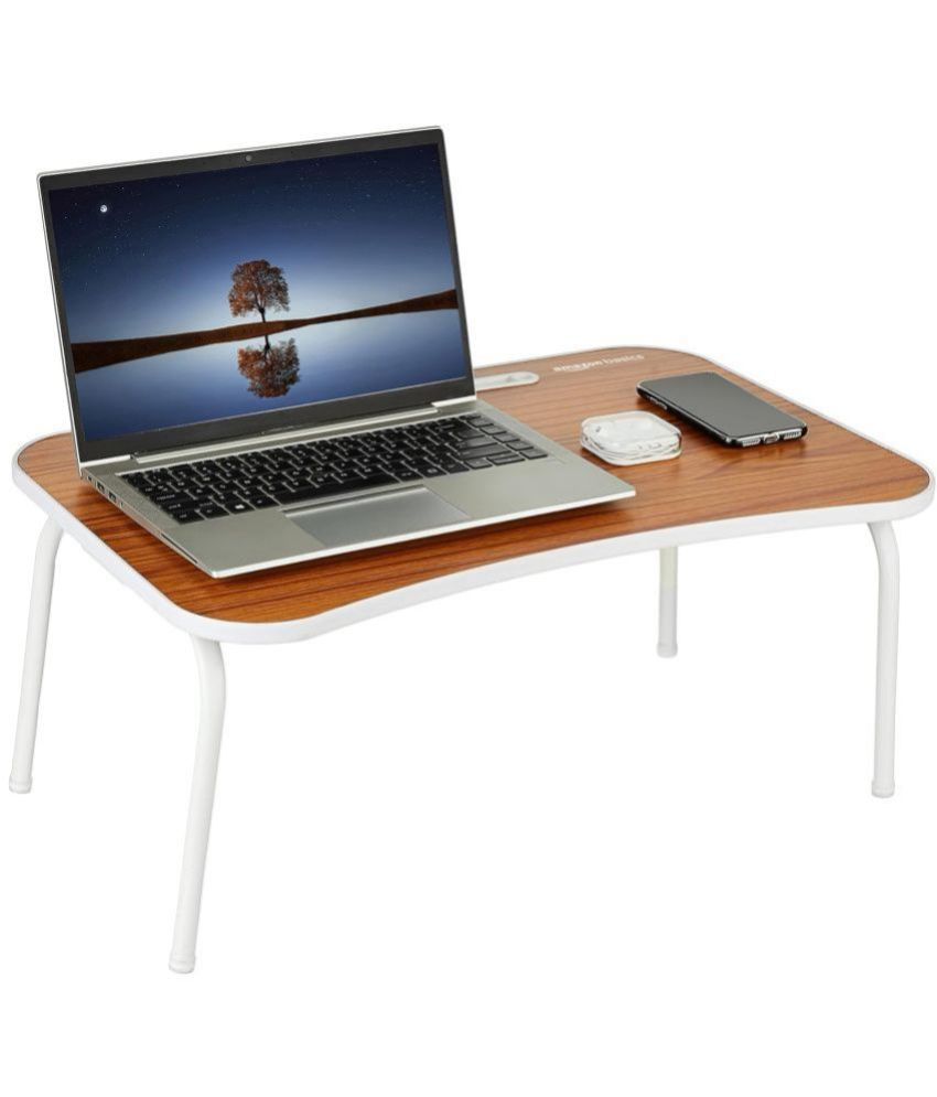     			Amazon Basics Multipurpose Foldable Wood Laptop Table with Mac Holder/Tab Holder | Table Holder Study Table, Breakfast Table, Foldable and Portable/Ergonomic & Rounded Edges/Non-Slip Legs