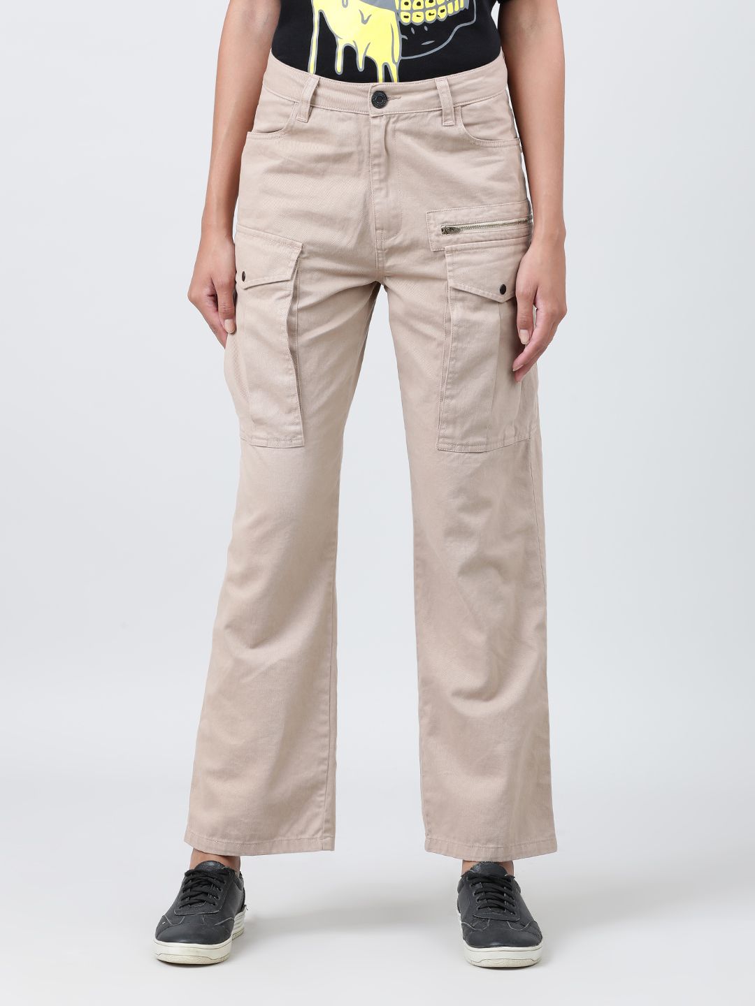     			Bene Kleed Beige Cotton Straight Women's Cargo Pants ( Pack of 1 )