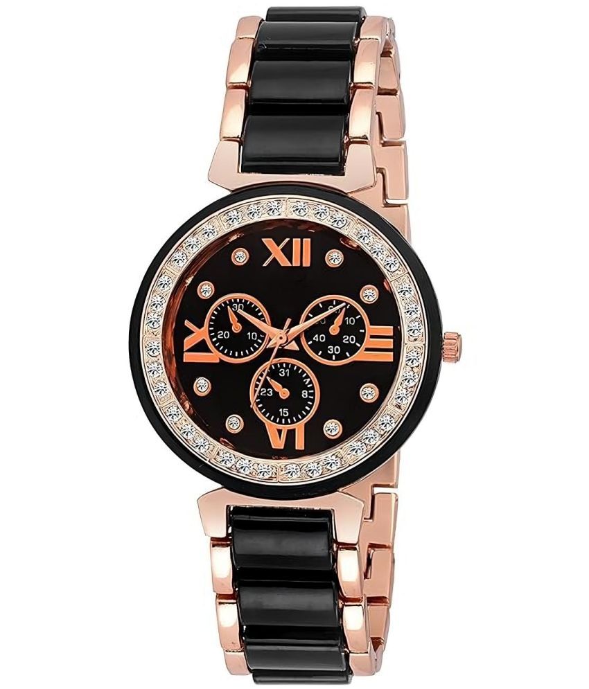     			DECLASSE Black Metal Analog Men's Watch