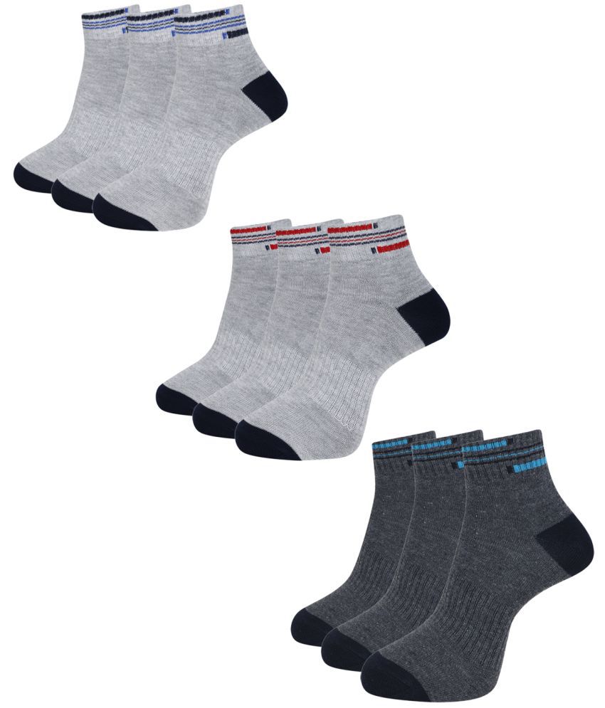     			Dollar Cotton Blend Men's Colorblock Multicolor Ankle Length Socks ( Pack of 9 )