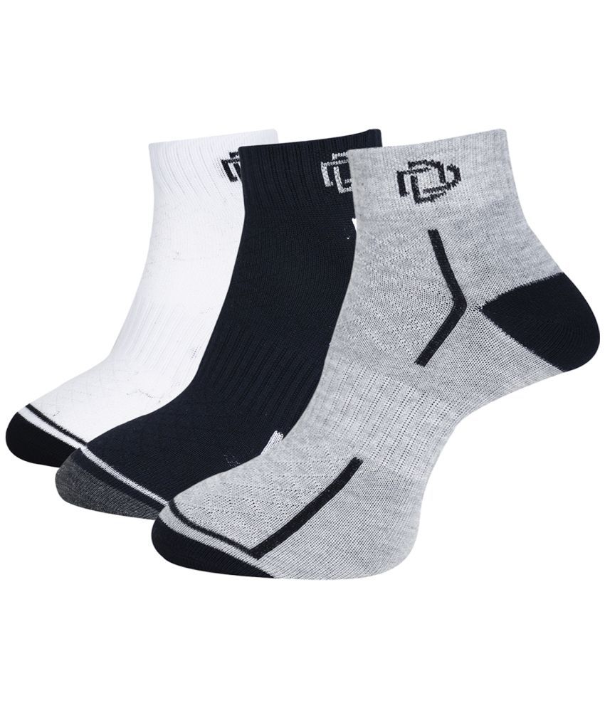     			Dollar Cotton Blend Men's Colorblock Black Ankle Length Socks ( Pack of 3 )