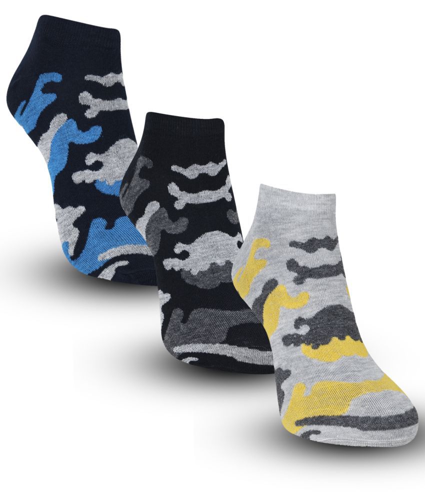     			Dollar Cotton Blend Men's Self Design Blue Ankle Length Socks ( Pack of 3 )
