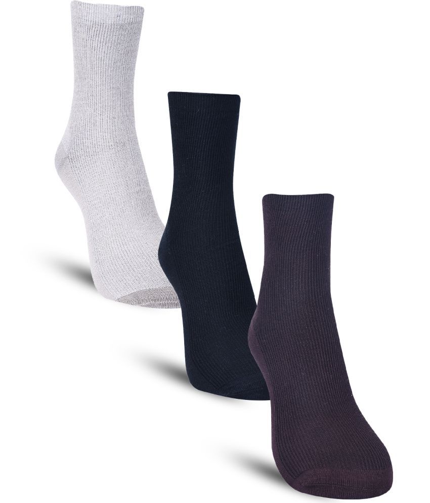     			Dollar Cotton Blend Men's Self Design Black Ankle Length Socks ( Pack of 3 )