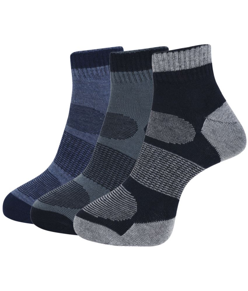     			Dollar Cotton Blend Men's Self Design Navy Blue Ankle Length Socks ( Pack of 3 )