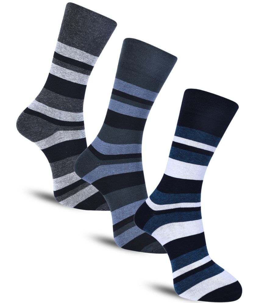     			Dollar Cotton Blend Men's Self Design Black Ankle Length Socks ( Pack of 3 )