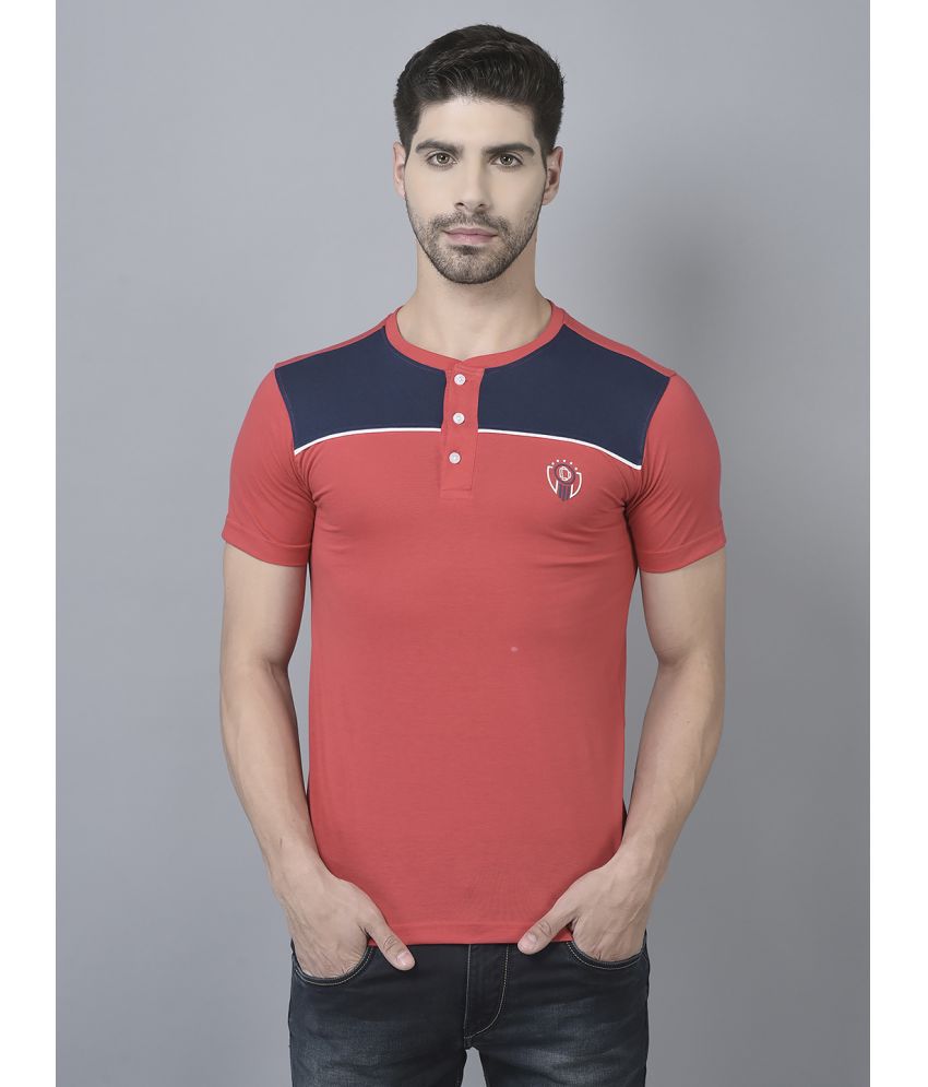     			Dollar Cotton Blend Regular Fit Colorblock Half Sleeves Men's T-Shirt - Dark Red ( Pack of 1 )
