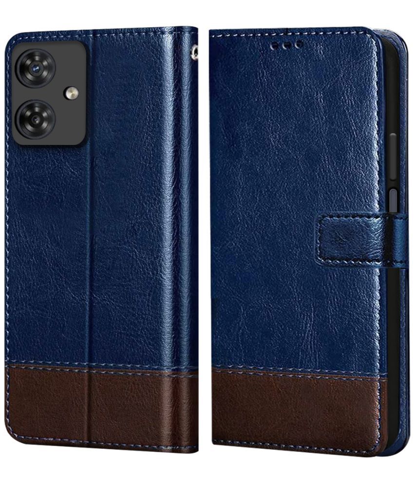     			Fashionury Blue Flip Cover Leather Compatible For Motorola G54 5G ( Pack of 1 )