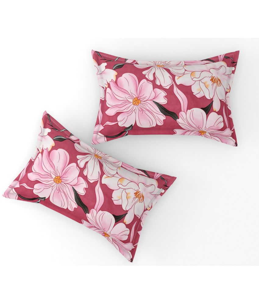     			JBTC - Pack of 2 Cotton Floral Standard Size Pillow Cover ( 71.12 cm(28) x 45.72 cm(18) ) - purple