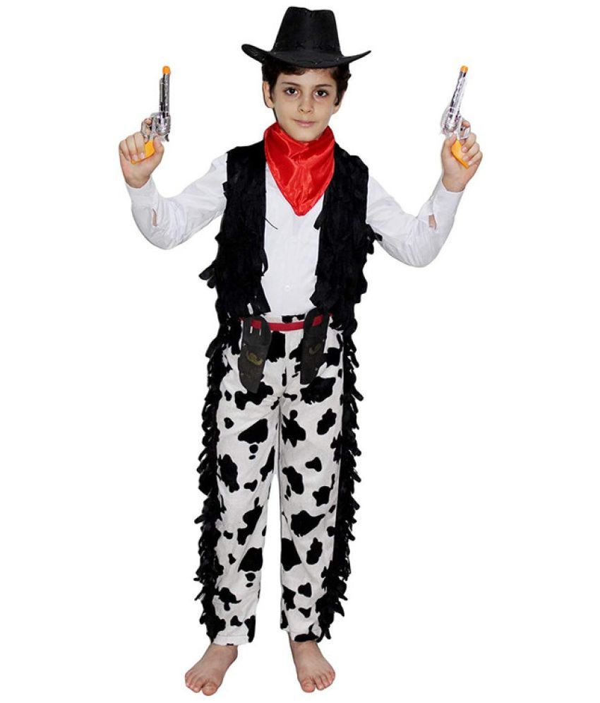     			Kaku Fancy Dresses Cow Boy Costume/Horse Riding Costume - for Boys, Multicolor, 3-4 Years