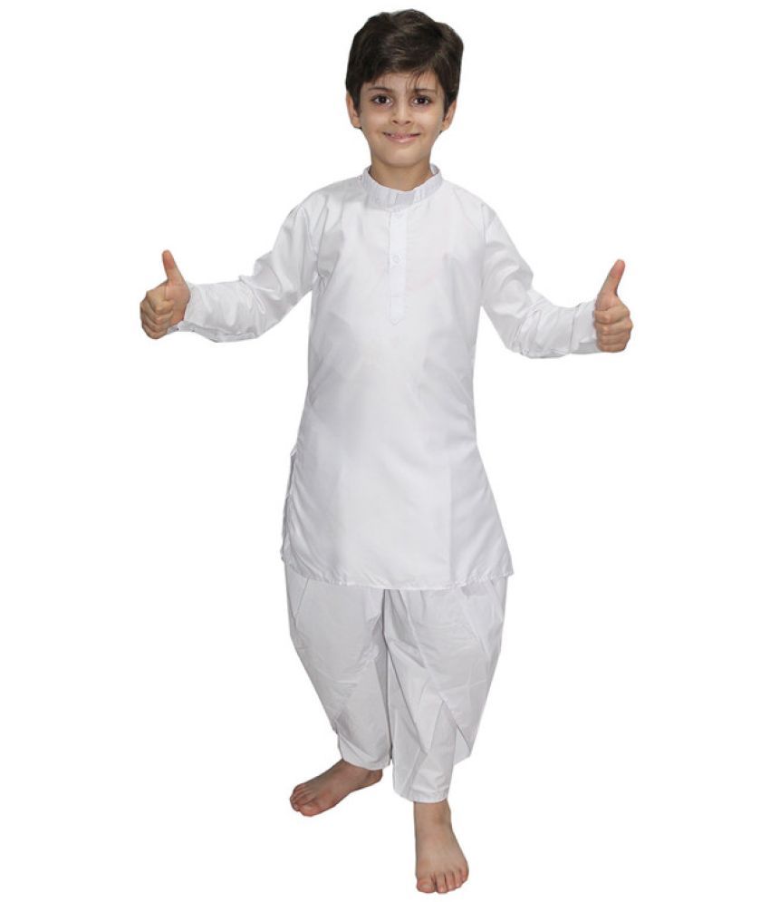     			Kaku Fancy Dresses Indian Ethnic Wear White Dhoti Kurta Costume -White, 3-4 Years, For Boys