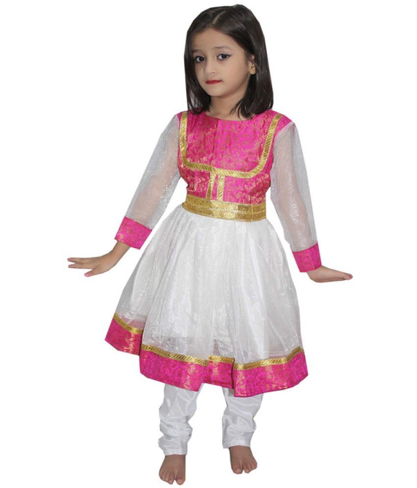     			Kaku Fancy Dresses Indian Traditonal Dance Anarkali Costume -Multicolor, 3-4 Years, For Girls