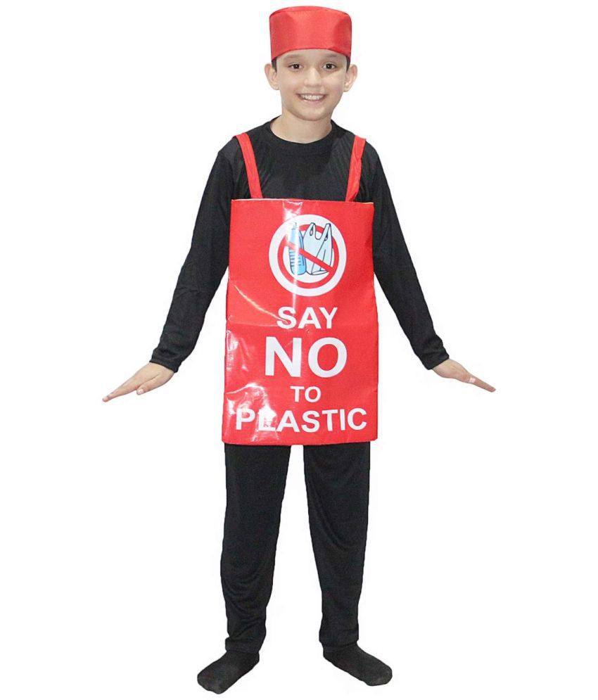     			Kaku Fancy Dresses Say No to Plastic Costume/Social Massage Costume Object Fancy Dress for Unisex, 3-8 Years (Multicolor)