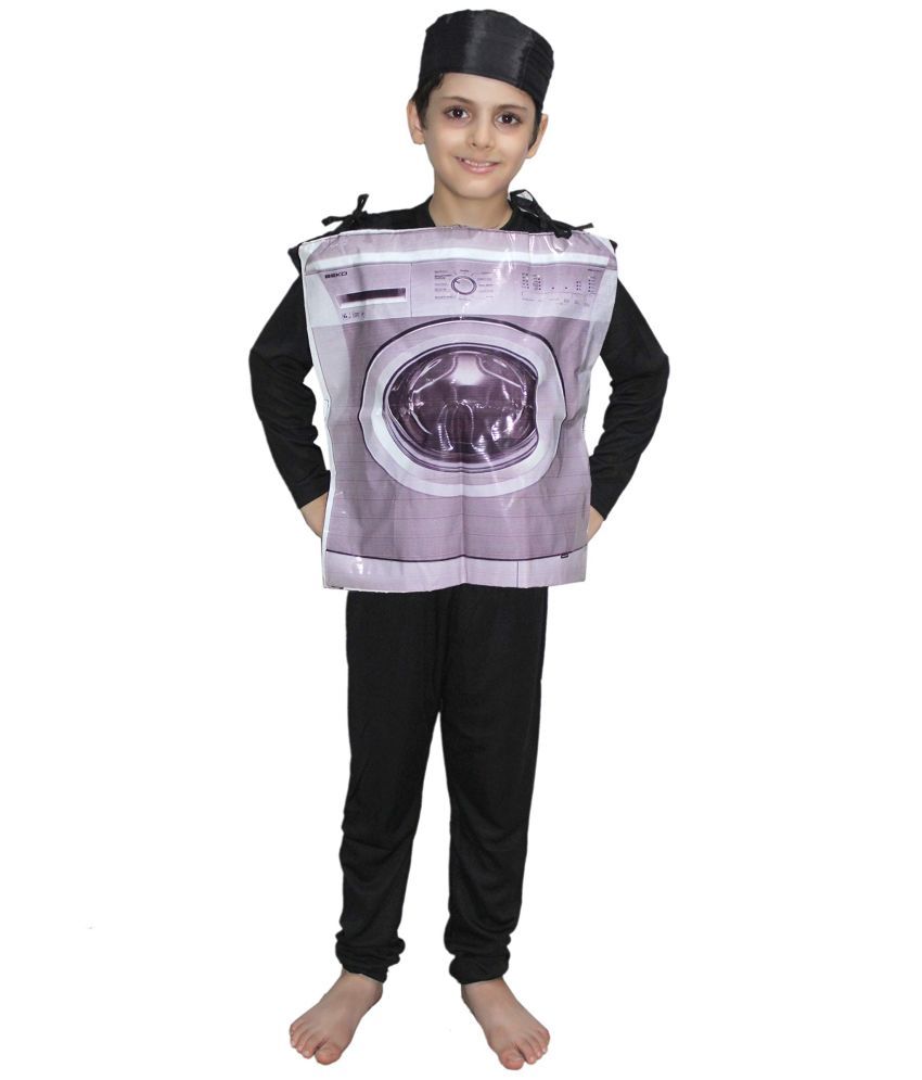     			Kaku Fancy Dresses Washing Machine Object Costume -Purple & White, Free Size, For Unisex