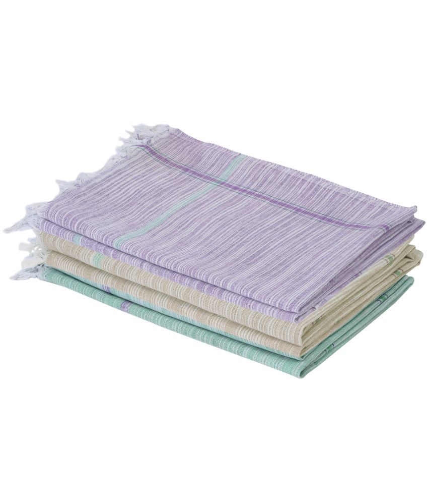     			Klotthe Cotton Striped Below 300 -GSM Bath Towel ( Pack of 6 ) - Multicolor
