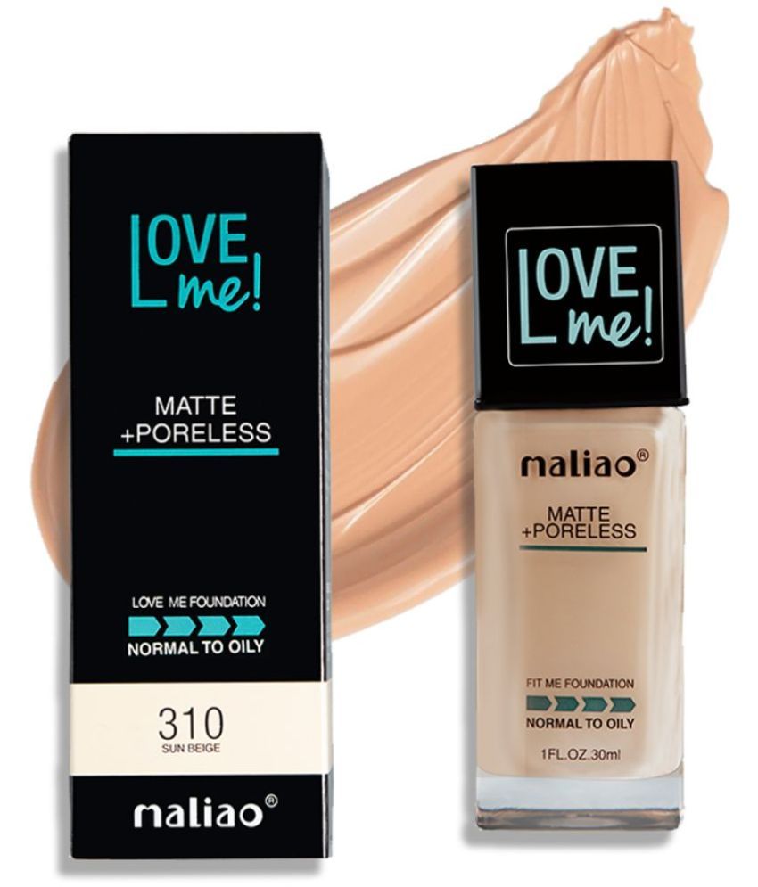     			Maliao Matte+Poreless LOVE ME Foundation - Ideal for Normal to Oily Skin (310-SUN BEIGE)