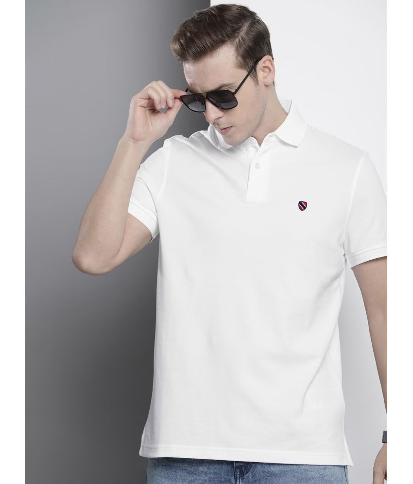     			Merriment Cotton Blend Regular Fit Solid Half Sleeves Men's Polo T Shirt - White ( Pack of 1 )