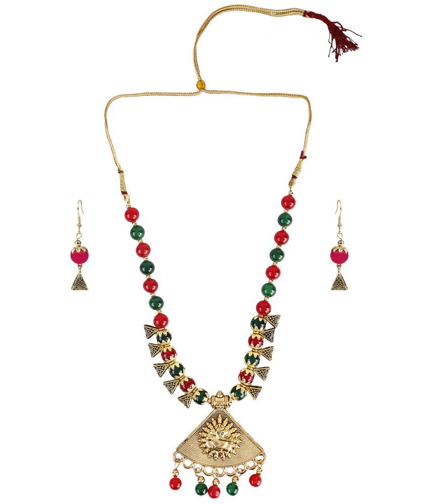     			PUJVI Multi Color Alloy Necklace Set ( Pack of 1 )