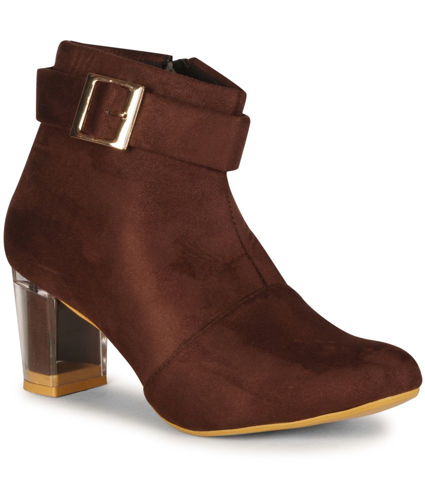     			Saheb Brown Women's Ankle Length Boots