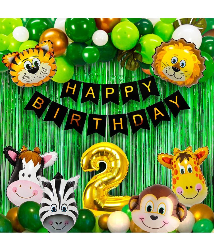     			Urban Classic 2th Happy Birthday Jungle theme Decoration for Boys, Girls