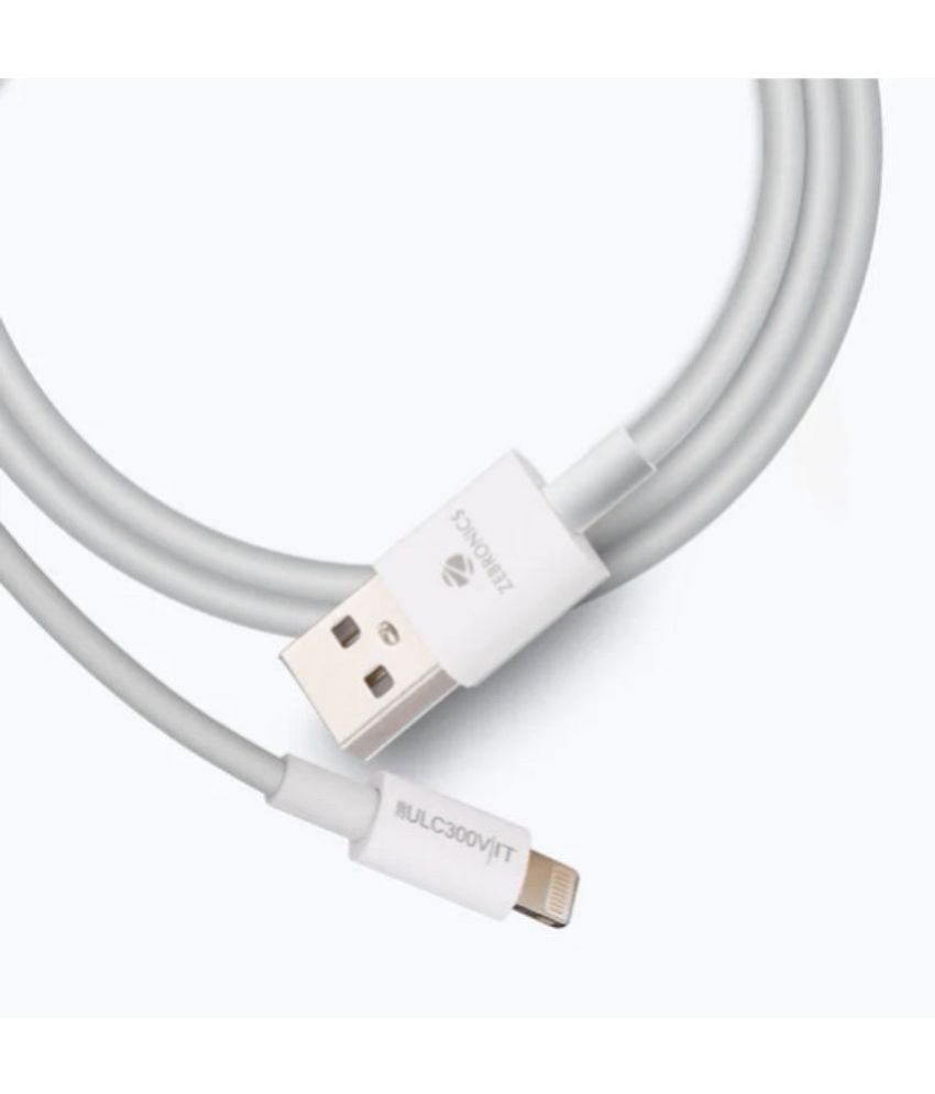    			Zebronics White 3A Type C Cable 1.2 Meter