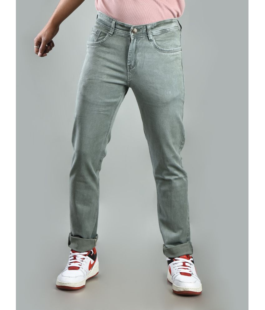     			Aflash Slim Fit Basic Men's Jeans - Light Green ( Pack of 1 )