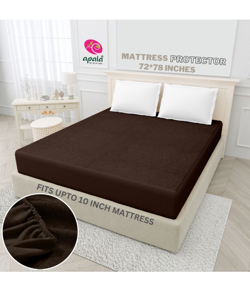     			Apala - Cotton Terry Water Proof Double King Size Mattress Protector - 198 cm (78") x 183 cm (72") - Brown