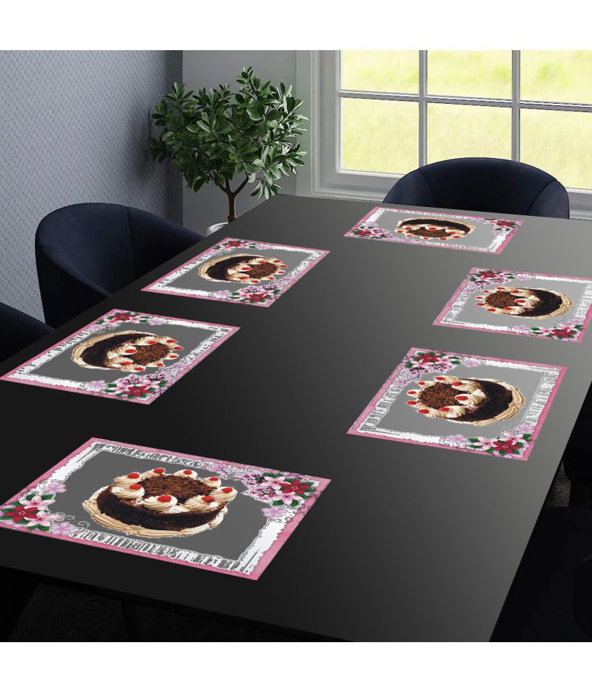     			PVC Abstract Rectangle Table Mats ( 43 cm x 29 cm ) Pack of 6 - Brown