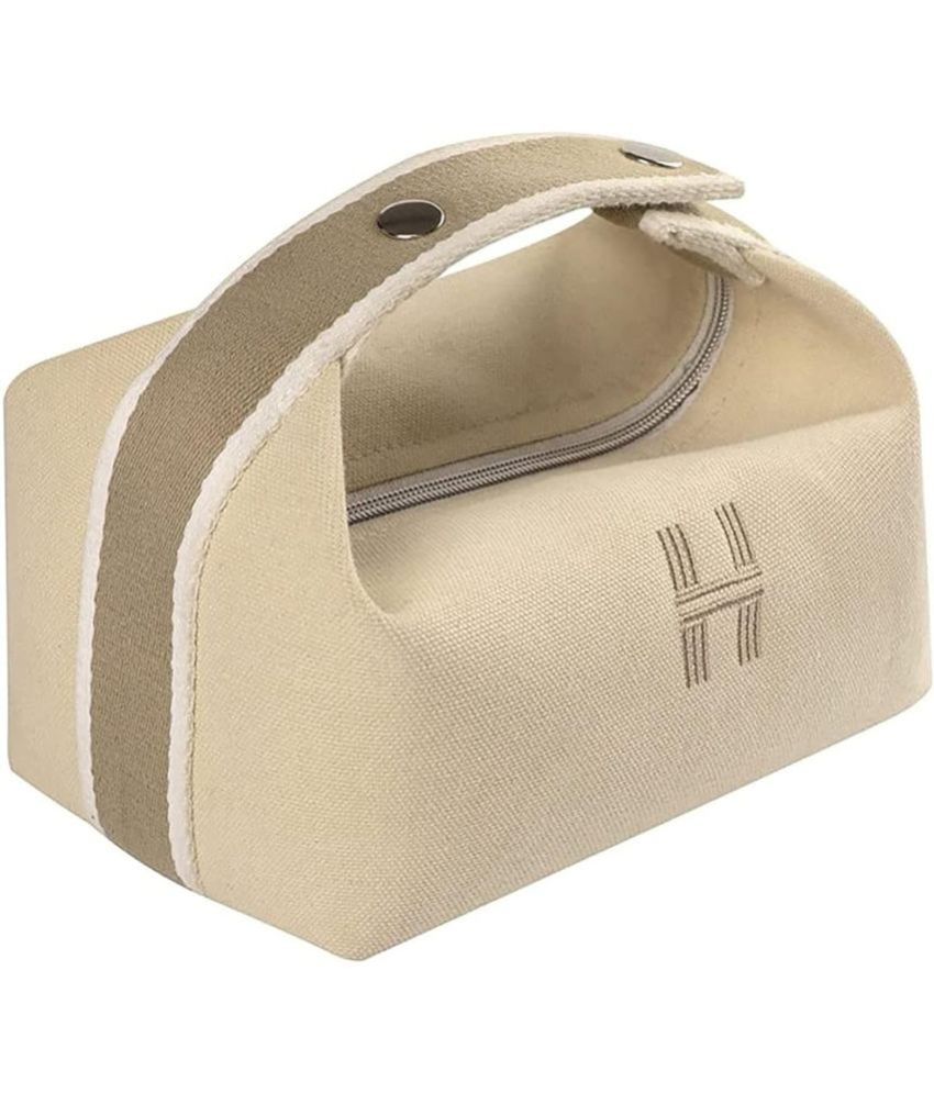     			House Of Quirk Beige Makeup Bag Hanging Travel Toiletry Bag