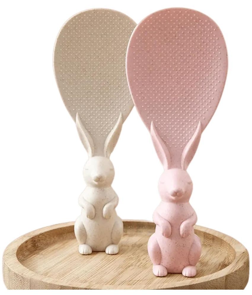     			KALPVRUKSH ENTERPRISE Multicolor Silicone Rabbit Handle Rice Shove ( Set of 2 )