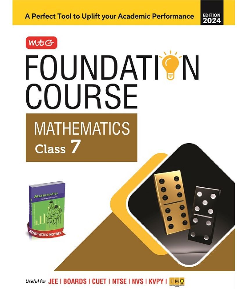     			MTG Foundation Course Class 7 Mathematics Book For IIT JEE, IMO Olympiad, NTSE, NVS, KVPY & Boards Exam | Based on NCERT Latest Pattern 2024-25