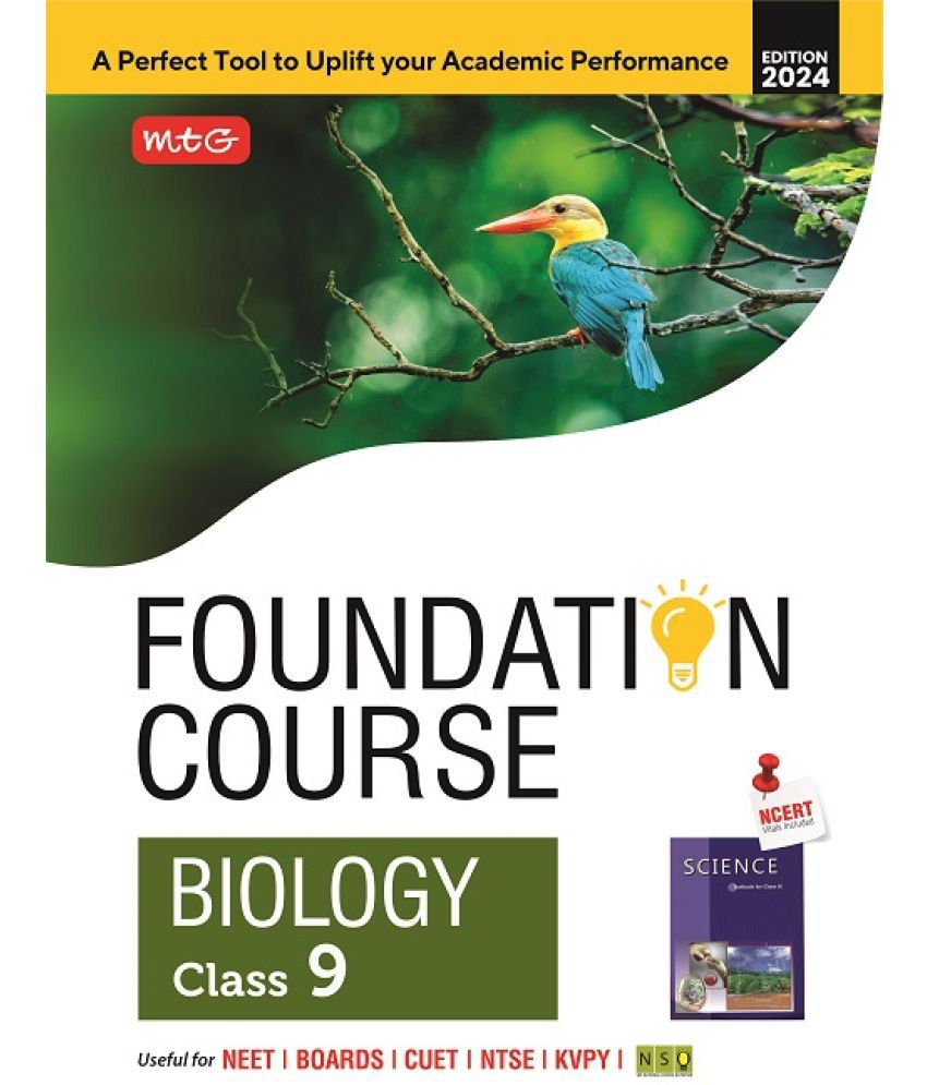     			MTG Foundation Course Class 9 Biology Book For IIT JEE, NEET, NSO Olympiad, NTSE, NVS, KVPY & Boards Exam | Based on NCERT Latest Pattern 2024-25