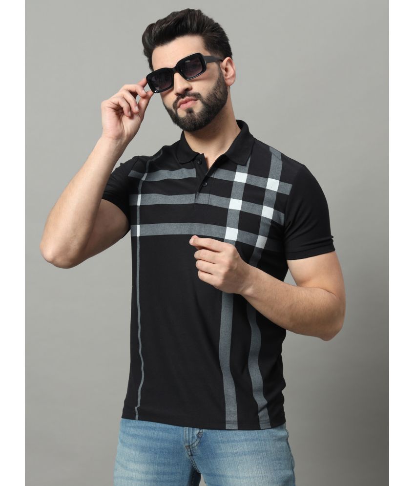     			OGEN Cotton Blend Regular Fit Printed Half Sleeves Men's Polo T Shirt - Black ( Pack of 1 )