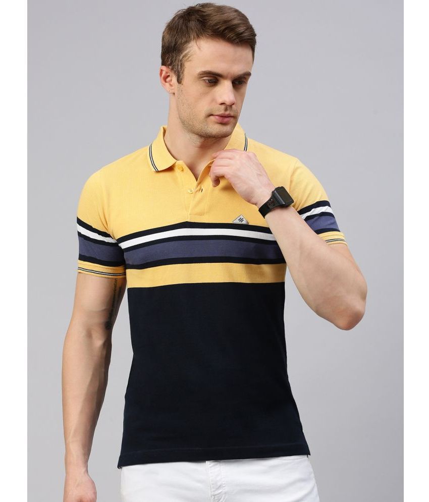     			ONN Cotton Regular Fit Striped Half Sleeves Men's Polo T Shirt - Yellow ( Pack of 1 )