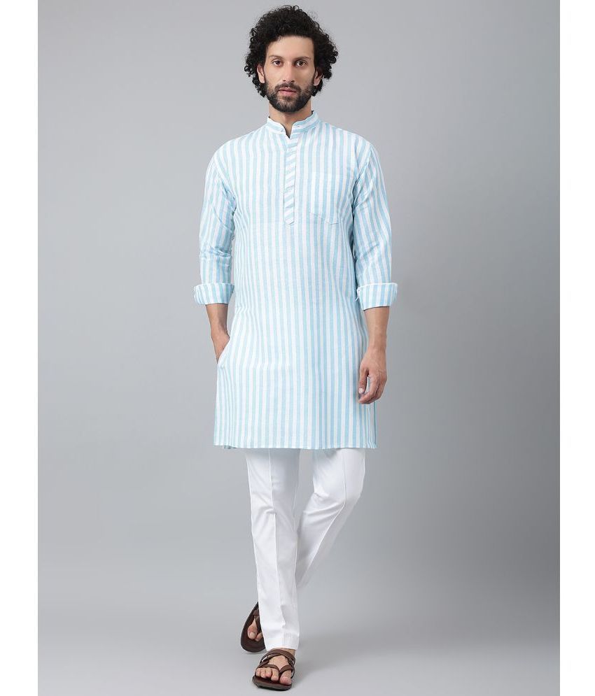     			RIAG Light Blue Cotton Men's Regular Kurta ( Pack of 1 )