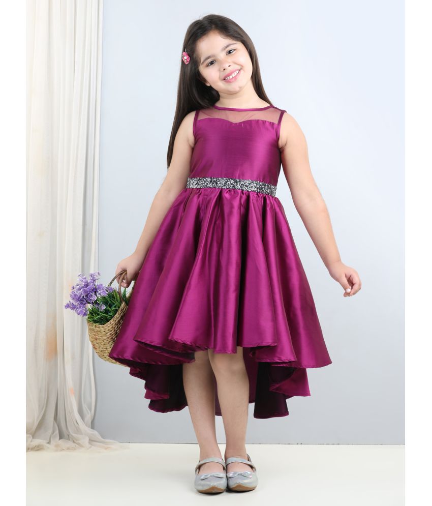     			Toy Balloon Kids Purple Net Girls Asymmetric Dress ( Pack of 1 )