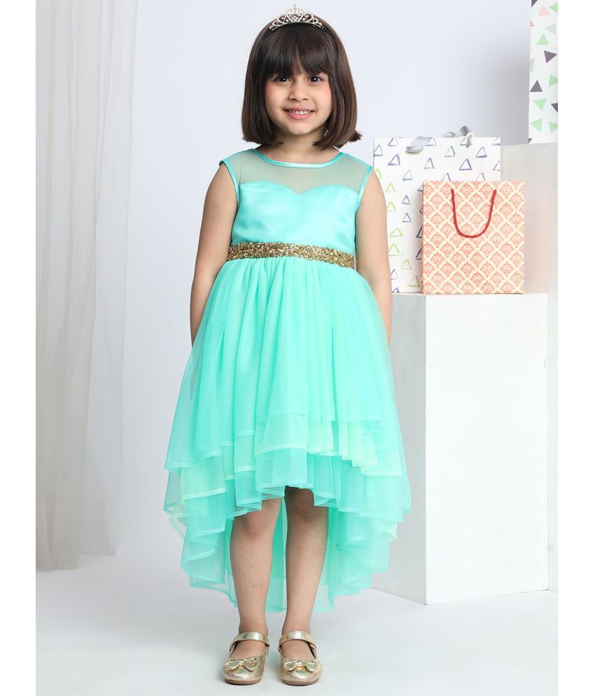     			Toy Balloon Kids Sea Green Net Girls Fit And Flare Dress ( Pack of 1 )