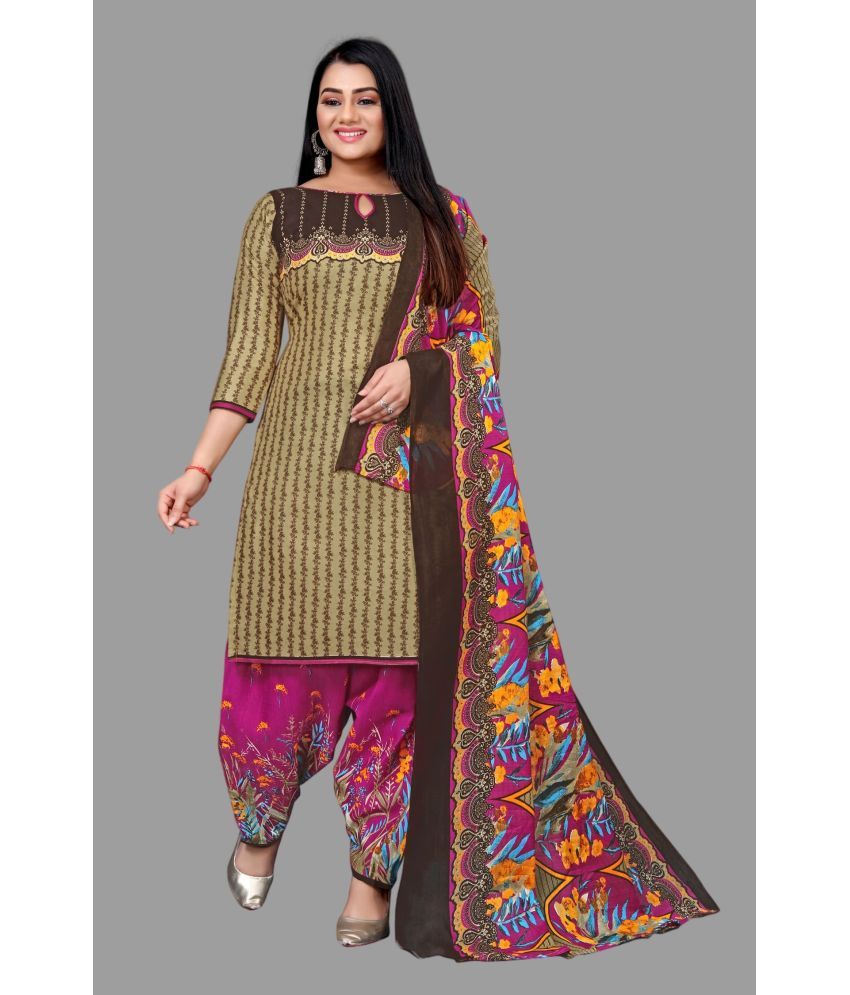     			WOW ETHNIC Unstitched Cotton Printed Dress Material - Grey Melange ( Pack of 1 )