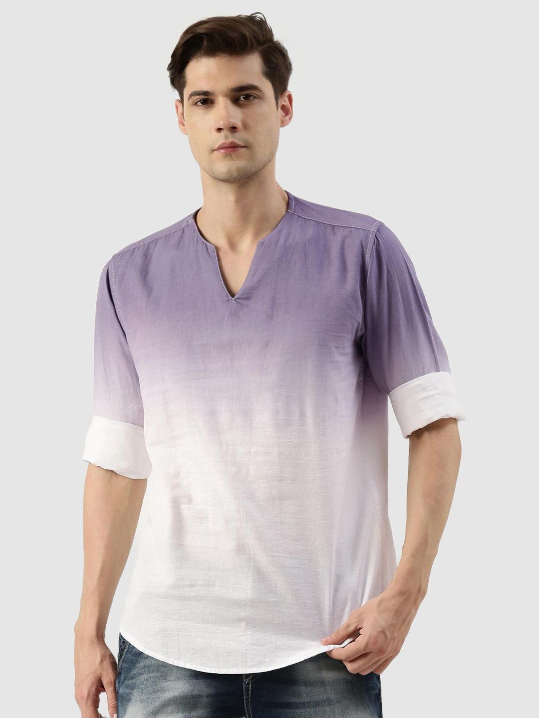     			Bene Kleed Purple Cotton Blend Men's Regular Kurta ( Pack of 1 )