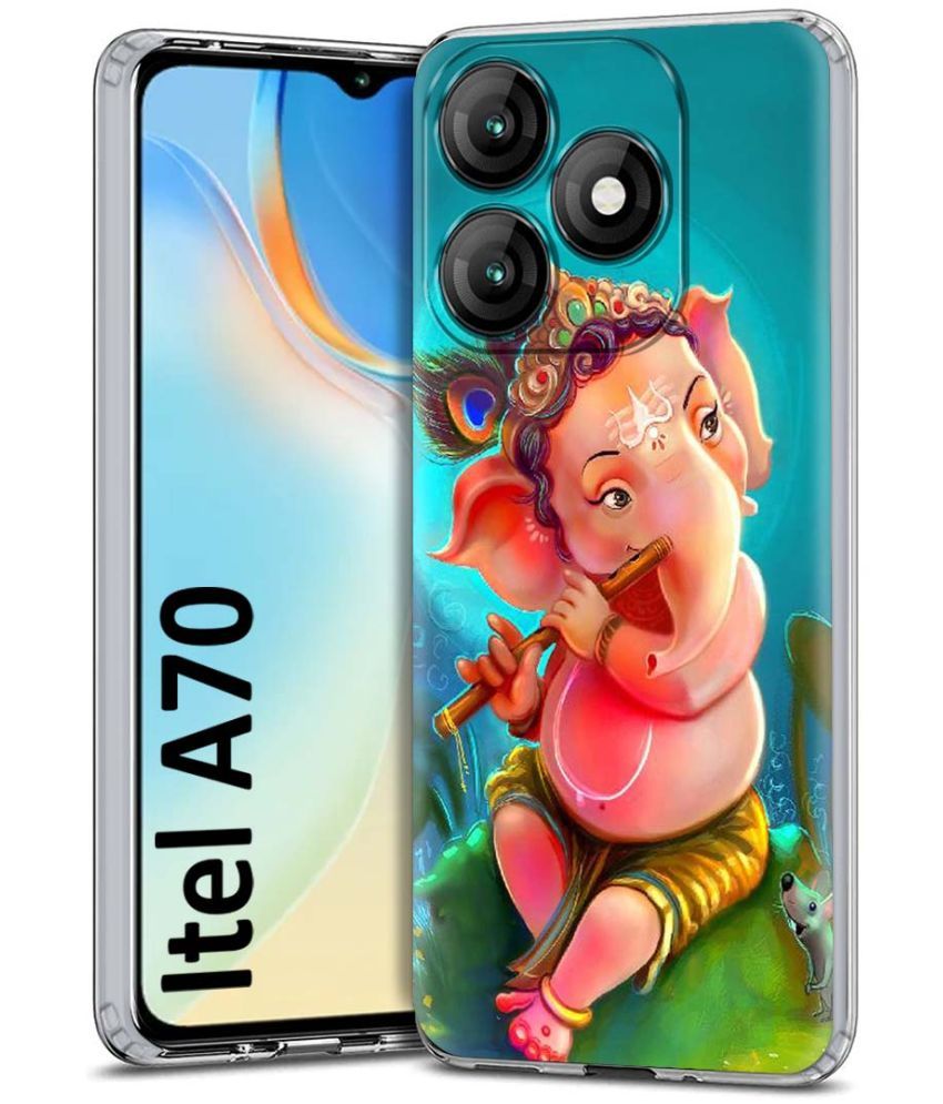     			Fashionury Multicolor Printed Back Cover Silicon Compatible For Itel A70 ( Pack of 1 )