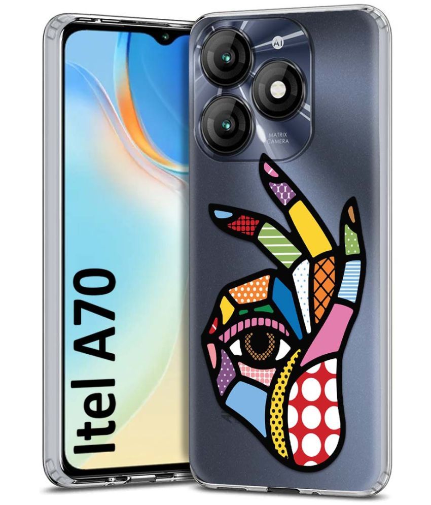     			Fashionury Multicolor Printed Back Cover Silicon Compatible For Itel A70 ( Pack of 1 )