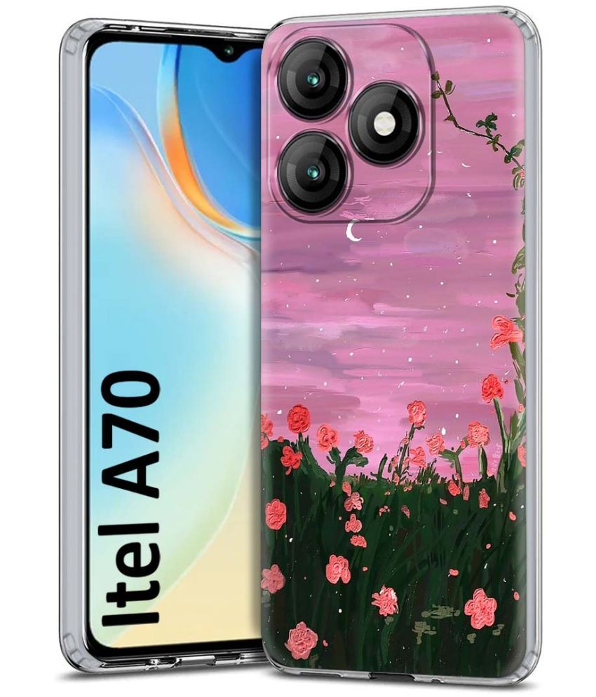     			Fashionury Multicolor Printed Back Cover Silicon Compatible For Itel A70 ( Pack of 1 )