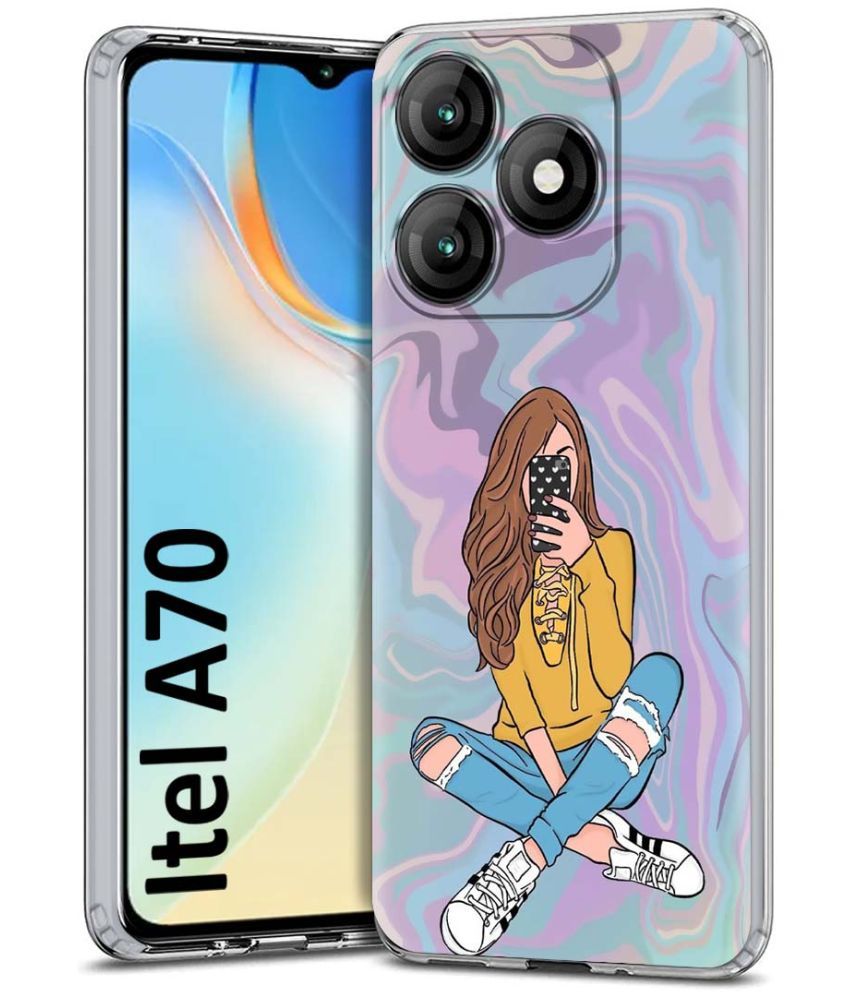     			Fashionury Multicolor Printed Back Cover Silicon Compatible For Itel A70 ( Pack of 1 )