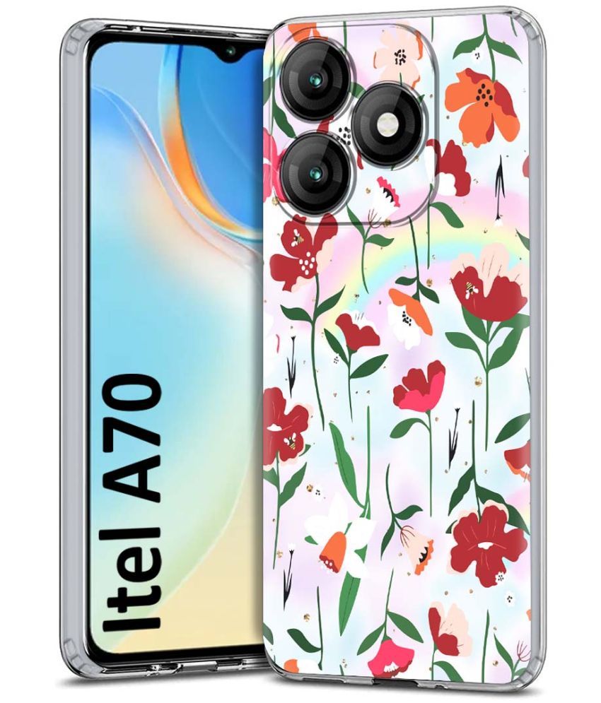     			Fashionury Multicolor Printed Back Cover Silicon Compatible For Itel A70 ( Pack of 1 )