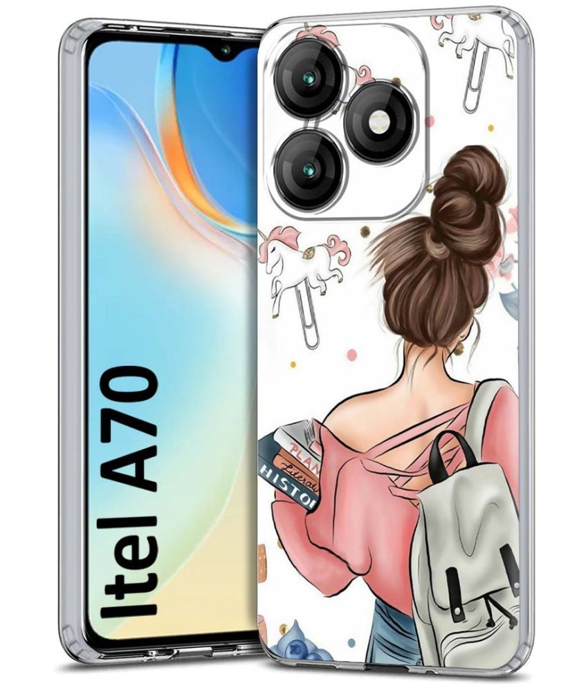     			Fashionury Multicolor Printed Back Cover Silicon Compatible For Itel A70 ( Pack of 1 )