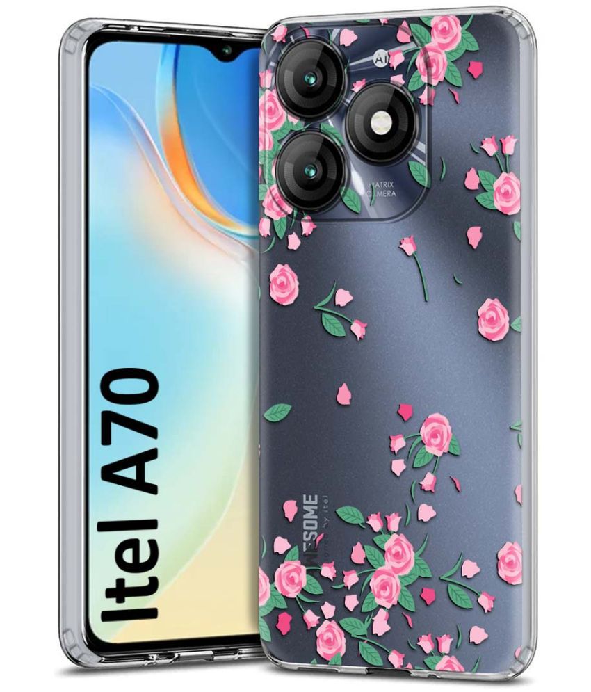     			Fashionury Multicolor Printed Back Cover Silicon Compatible For Itel A70 ( Pack of 1 )